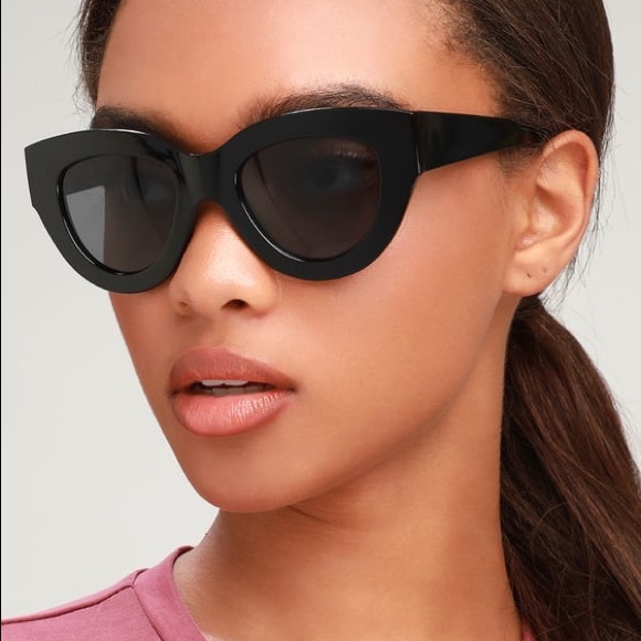 Lulus Accessories - Lulus KITT BLACK OVERSIZED CAT EYE SUNGLASSES